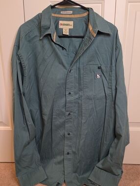 Gander Mountain Teal Green Long-Sleeve Button-Up Shirt